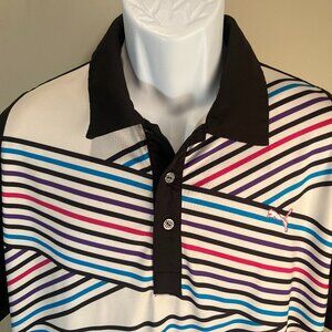 Puma Golf Men's black with multicolor detail short sleeve performance polo L